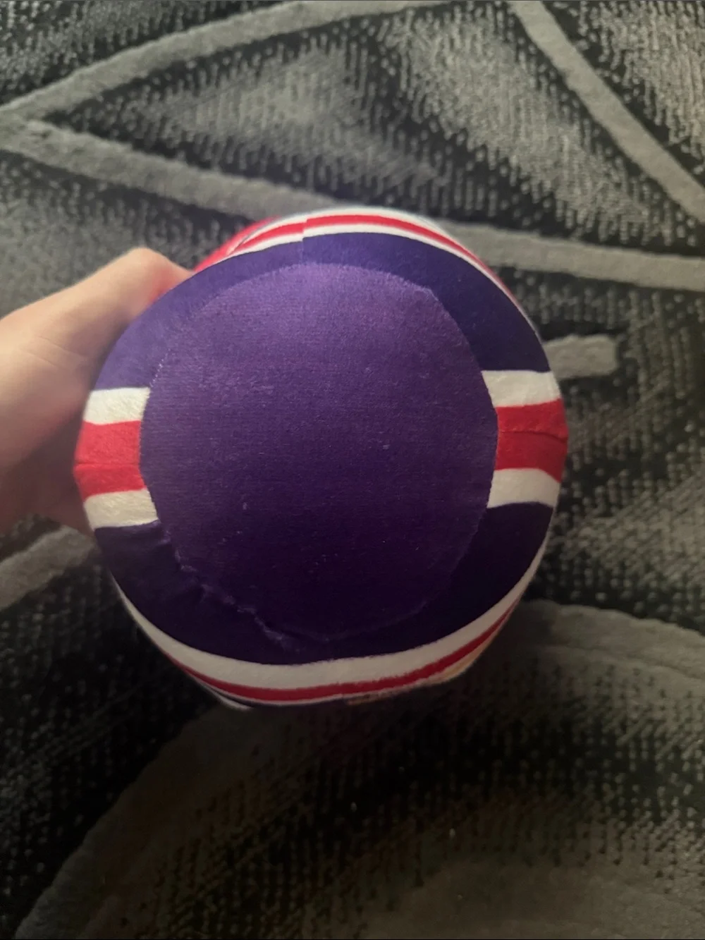 Union Jack Plush Ball Toy for Kids - Red & Purple